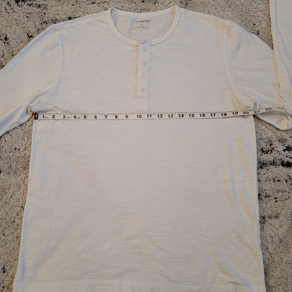 🆕️2 for 20🆕️Expess Mens Lightweight Cotton Henley Fitted Shirt Roll Up Sleeves - Picture 6 of 7